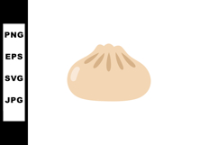 Steamed bun vector illustration with beige color and simple Product Image 1