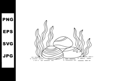 Underwater seaweed and seashells marine life vector illustra Product Image 1
