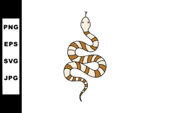 Snake with brown and white stripes simple vector illustratio Product Image 1