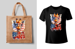 4th of July Giraffe sublimation print design PNG Product Image 2