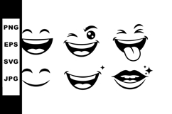 Smiling and Winking Faces with Tongue Out and Sparkling Lips Product Image 1