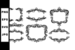 Decorative vintage frames and borders set with floral and sw Product Image 1