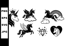 Unicorn and Pegasus mythical creatures vector illustration w Product Image 1