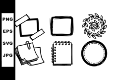 Hand-drawn sticky notes and notebook page vector set with ci Product Image 1