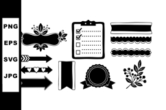 Decorative black vintage style labels checklist arrows banne Product Image 1