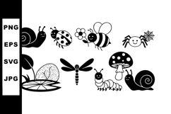 Snail ladybug bee spider dragonfly mushroom caterpillar inse Product Image 1
