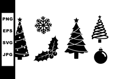 Christmas decoration icons including pine tree, snowflake, h Product Image 1