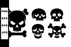 Skull and crossbones vector set with different designs and e Product Image 1