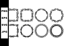 Ornamental decorative frames vector set with intricate flora Product Image 1