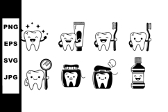 Cute tooth characters with dental care items and hygiene too Product Image 1