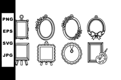 Collection of elegant vintage picture frames with floral and Product Image 1