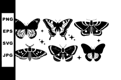 Black and white butterfly collection vector illustration wit Product Image 1