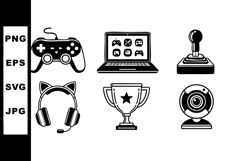 Video game controller laptop joystick headset trophy webcam Product Image 1