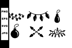 Black Silhouette Decorative Garland and Hanging Ornament Vec Product Image 1