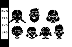 Diverse happy people faces icons vector illustration with va Product Image 1
