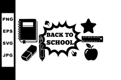 Back to school education supplies notebook pencil apple star Product Image 1