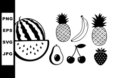 Watermelon pineapple banana avocado cherry strawberry black Product Image 1