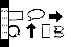 Black and white arrow and speech bubble icons for communicat Product Image 1