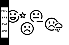Four emotion faces including happy sad neutral and rainy wea Product Image 1