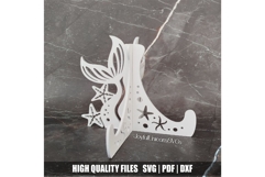 Mermaid Tail Easel Stand SVG | Laser Cut Plate Stand DXF Product Image 1