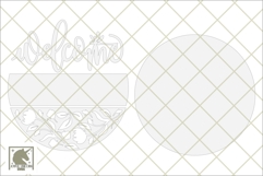 Floral Welcome Sign SVG| Flower Round Door Hanger SVG Product Image 2