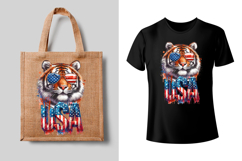 4th of July Tiger sublimation print design PNG Product Image 2