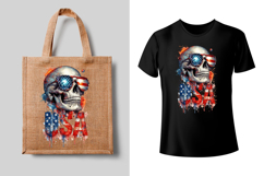 4th of July Skull sublimation print design PNG Product Image 2