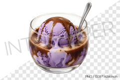 Ube affogato PNG Drink Clipart beverage watercolor illust Product Image 1