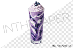 Ube blueberry yogurt smoothie PNG Drink Clipart beverage Product Image 1
