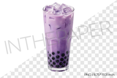 Ube bubble tea PNG Drink Clipart beverage watercolor illust Product Image 1