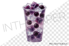 Ube Jelly Iced Tea PNG Clipart Drink Beverage Watercolor Product Image 1