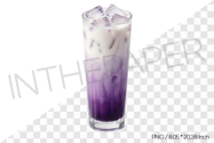 Ube layered milk drink PNG Drink Clipart beverage watercolor Product Image 1