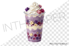 Ube Parfait Drink PNG Clipart Drink Beverage Watercolor Product Image 1
