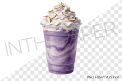 Ube Protein Shake PNG Clipart Drink Beverage Watercolor Product Image 1