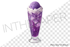 Ube soda ice cream floating PNG Drink Clipart beverage water Product Image 1