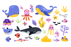 Underwater World Clipart Ocean Animals Sea Fish Product Image 1