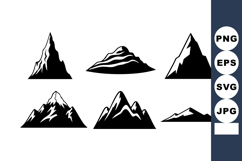 Mountain silhouettes vector with sharp peaks and rugged Product Image 1