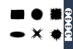 Black ink splatter and grunge frame shapes vector with r Product Image 1