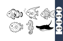 Various tropical fish marine animals including clownfish puf Product Image 1