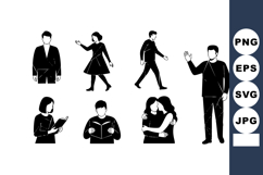 Diverse group of people in various casual poses and activiti Product Image 1