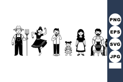 Traditional family members wearing cultural costumes represe Product Image 1