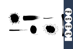 Abstract black ink splatters and brush strokes vector design Product Image 1
