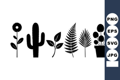 Plant silhouettes collection including sunflower cactus leav Product Image 1