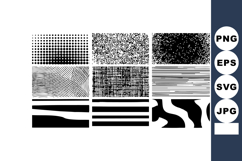 Abstract black and white grunge halftone texture patterns se Product Image 1