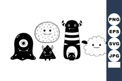 Cute cartoon monsters with different shapes and expressions Product Image 1