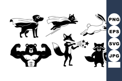 Strong muscular bear, cape dog, jumping rabbit, magical fox, Product Image 1