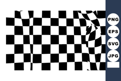 Black and white checkered flag waving with dynamic folds and Product Image 1