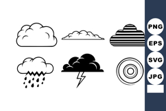 Weather symbol with clouds rain lightning and storm Product Image 1