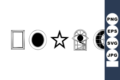 simple black and white geometric shapes including Product Image 1