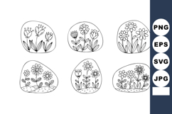 Wildflower garden vector set with delicate hand-drawn floral Product Image 1